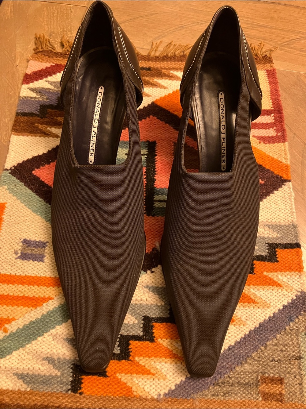Donald J. Pliner Pointed Toe Kitten Heels- Brown